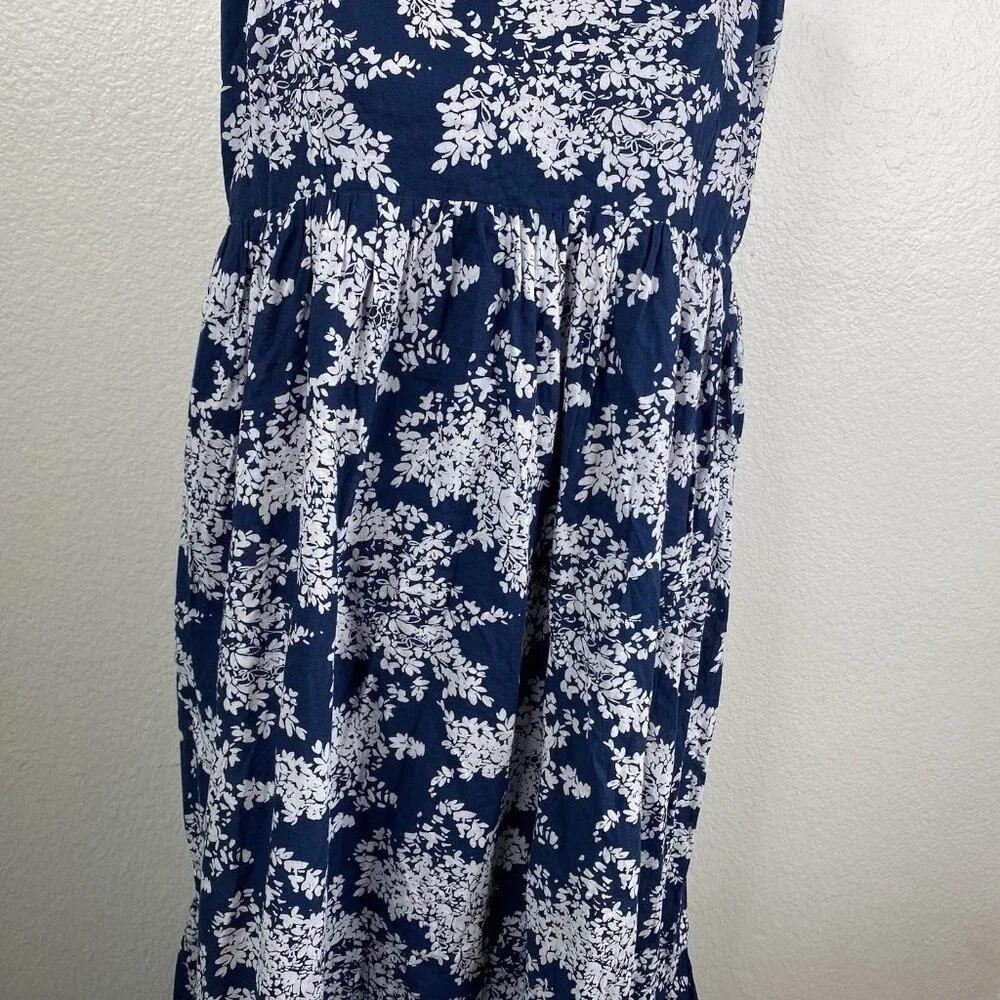 NWT Abercrombie & Fitch Dress Floral Sleeveless Low Back Boho Resort Blue Sz XL